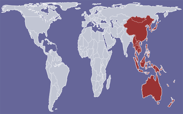 Map of East Asia and Pacific