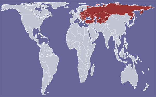 Map of Eastern Europe and Central Asia