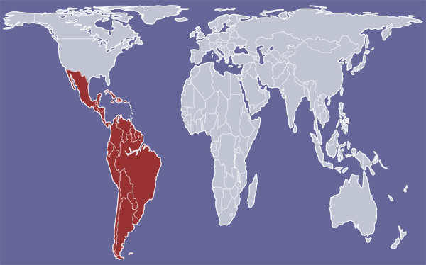 Map of Latin America and Caribbean